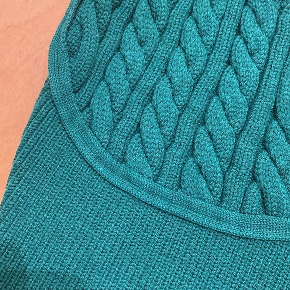 Ronny Kobo Lyra Cable Knit Green Cutout Knit Bra Crop Top Size S - Picture 4 of 8